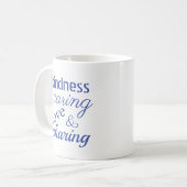 Liefde Vriendelijkheid Caring Blue Inspirerend Koffiemok (Voorkant links)