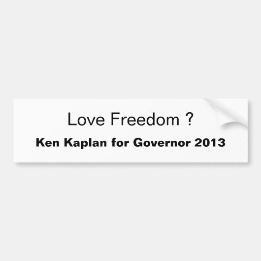 Liefde vrijheid? Bumpersticker (Voorkant)