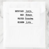 LIEFDE & VRIJHEID STICKER (Tas)