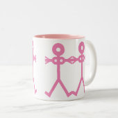 Liefde Vrouwen Roze 2006 Icon Art Tweekleurige Koffiemok (Voorkant rechts)