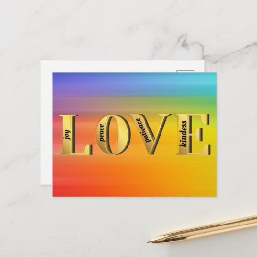 LIEFDE-Vruchten van Gods Geest Christelijk Geloof Briefkaart (Voorkant / Achterkant in situ)