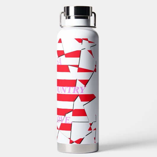 Liefde VS: Land van Liefde Verblijf. Gehydrateerd  Waterfles (Achterkant)