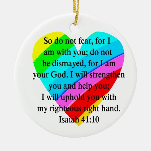 LIEFDE VULDE JESAJA 41:10 ONTWERP KERAMISCH ORNAMENT (Voorkant)