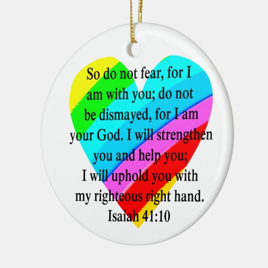 LIEFDE VULDE JESAJA 41:10 ONTWERP KERAMISCH ORNAMENT (Links)