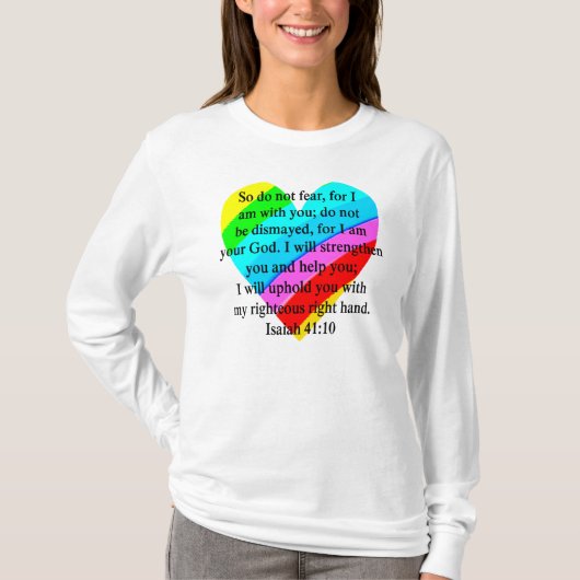 LIEFDE VULDE JESAJA 41:10 ONTWERP T-SHIRT (Voorkant)