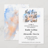 Liefde Waard Om Op Te Wachten | Uitstel Trouwkaart RSVP Kaartje (Voorkant / Achterkant)