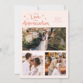Liefde Waardering Trouw Multi Foto Perzik Bedankkaart (Voorkant)