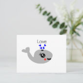Liefde walvis, Happy Whale Briefkaart (Staand voorkant)