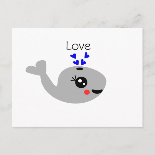 Liefde walvis, Happy Whale Briefkaart (Voorkant)