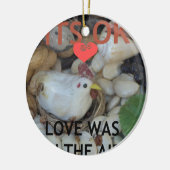 Liefde was in de lucht keramisch ornament (Links)