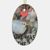 Liefde was in de lucht keramisch ornament (Links)