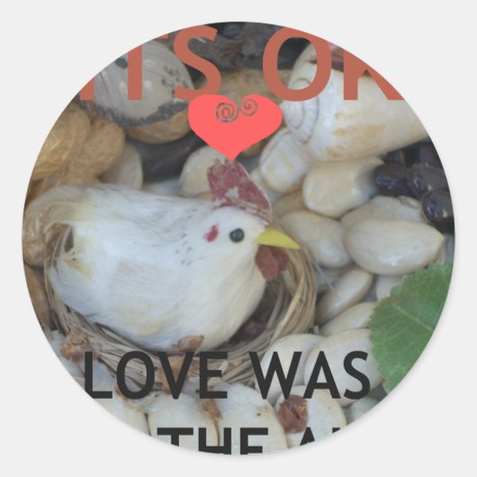 Liefde was in de lucht ronde sticker (Voorkant)