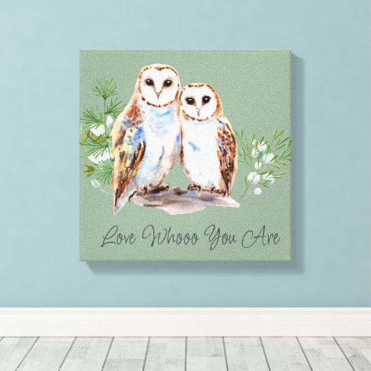 Liefde wat je bent een oude, bijtende Waterverf Canvas Afdruk (Insitu (Houten vloer))