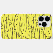 Liefde wat je doet met hart en strepen geel Case-Mate iPhone case (Achterkant (horizontaal))