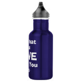 Liefde wat je doet waar je van houdt citeert typog waterfles (Rechts)