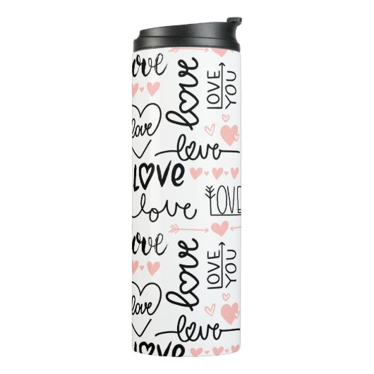 Liefde waterfles thermosbeker (Gedraaid links)