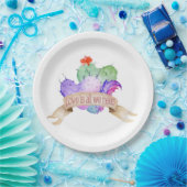 Liefde Waterverf Cactussen Papieren Bordje (Feest)