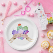 Liefde Waterverf Cactussen Papieren Bordje (Feest)