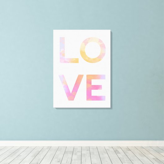 Liefde, Waterverf Canvas Afdruk (Insitu (Houten vloer))