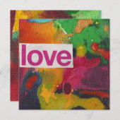 Liefde waterverf collage blanco feestdagenkaart (Voorkant / Achterkant)