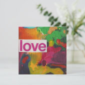 Liefde waterverf collage blanco feestdagenkaart (Staand voorkant)