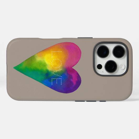 "LIEFDE" Waterverf Hart Case-Mate iPhone Case (Achterkant (horizontaal))