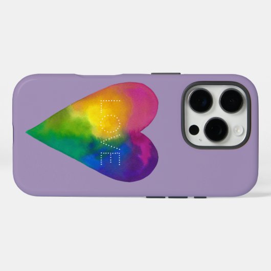 "LIEFDE" Waterverf Hart Case-Mate iPhone Case (Achterkant (horizontaal))