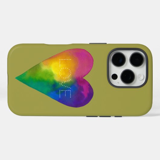 "LIEFDE" Waterverf Hart Case-Mate iPhone Case (Achterkant (horizontaal))