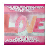 Liefde:Waterverf keramische Tegel Tegeltje (Voorkant)