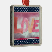 Liefde:Waterverf Metalen Ornament (Rechts)