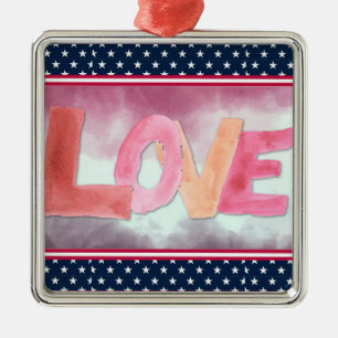 Liefde:Waterverf Metalen Ornament