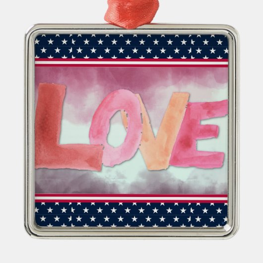 Liefde:Waterverf Metalen Ornament (Voorkant)