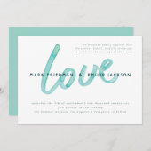 Liefde Waterverf Modern Gay Wedding Invitations Kaart (Voorkant / Achterkant)
