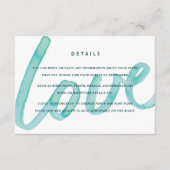 Liefde Waterverf Moderne bruiloft invoegen Details Informatiekaartje (Voorkant)