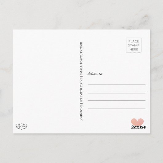 Liefde Waterverf Retro Hearts zeggen Hallo Briefka Briefkaart (Achterkant)