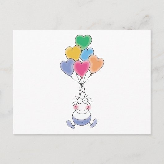 Liefde Waterverf Schattige Briefkaart (Voorkant)