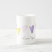 Liefde Waterverf Sweet Hearts Valentijn Porselein Kop (Voorkant)