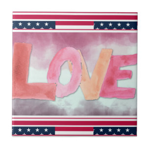 Liefde:Waterverf Tegeltje