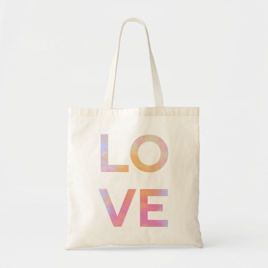 Liefde, Waterverf, typografisch ontwerp Tote Bag (Voorkant)