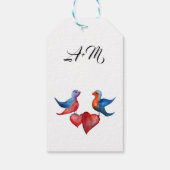 Liefde, Waterverf Vogels Custom Gift Labels Cadeaulabel (Achterkant)