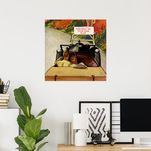  liefde, weg dicht bij je eigen risico poster (Thuiskantoor)