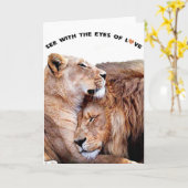 Liefde Wenskaart (Lion Pair) Kaart (Gele Bloem)