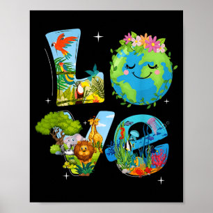 Liefde wereld aardedag 2026 milieudieren boom poster