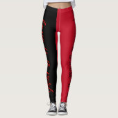 Liefde werkwoord workout quote zwarte rode legging (Voorkant)