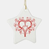 Liefde Wervelende Hart Valentijnsdag aangepaste ke Keramisch Ornament (Rechts)