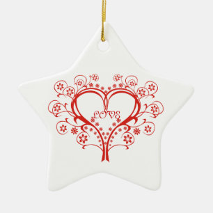 Liefde Wervelende Hart Valentijnsdag aangepaste ke Keramisch Ornament