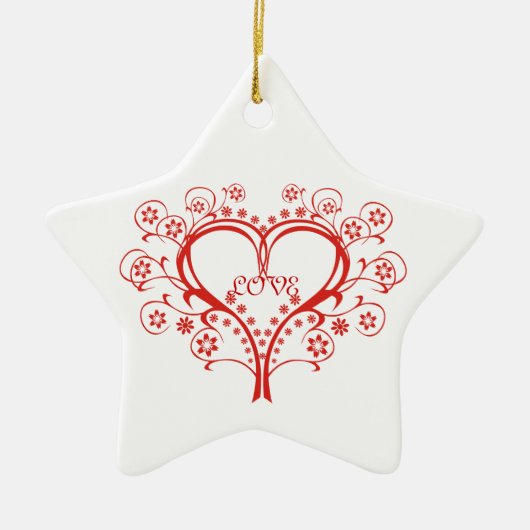 Liefde Wervelende Hart Valentijnsdag aangepaste ke Keramisch Ornament (Voorkant)