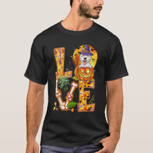 Liefde Westie Heks Pompoen Scary Halloween Hond T-shirt