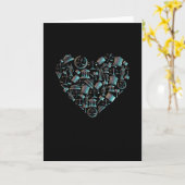 Liefde wet - Minimalistisch Lunar Green Heart Kaart (Gele Bloem)