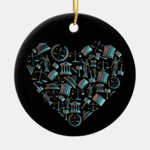 Liefde wet - Minimalistisch Lunar Green Heart Keramisch Ornament